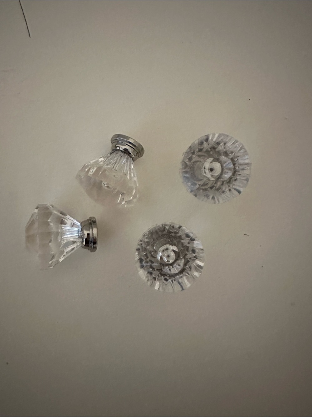 Clear Crystal Glass Cabinet Knobs - Set of 8